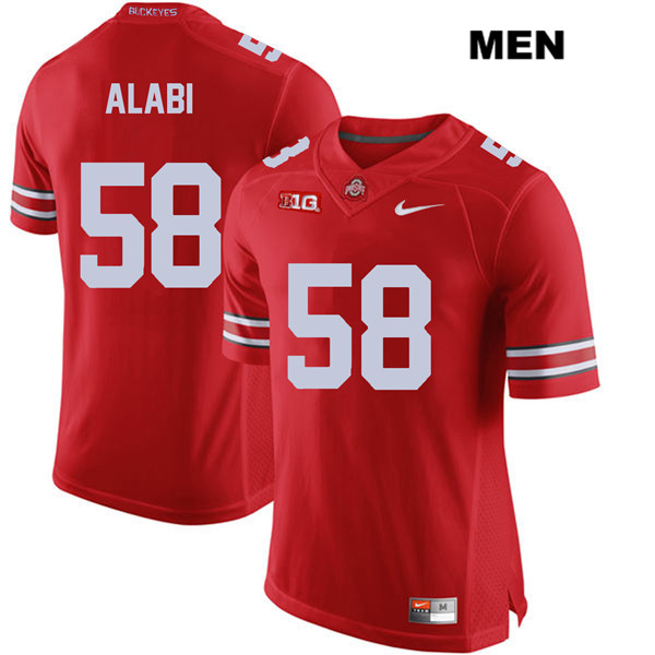 Ohio State Buckeyes Men's Joshua Alabi #58 Red Authentic Nike College NCAA Stitched Football Jersey JY19K72XZ